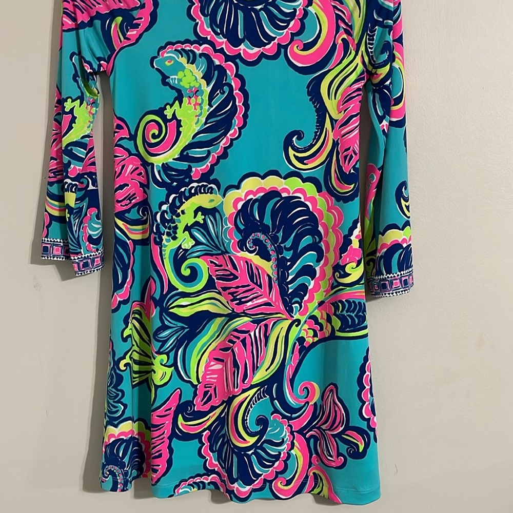 Lilly Pulitzer Dress Womens XS Blue Pink Private Island Engineered Preppy - Picture 6 of 8